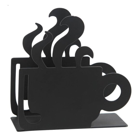 Coffee Cup-Themed Black Metal Napkin Holder - Picture 4 of 7